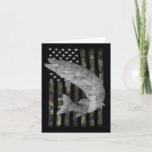 Musky Fishing Camouflage Flag Muskie  Card