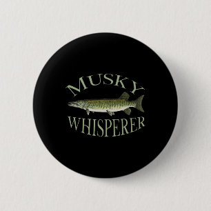 Musky Muskellunge Fish Illustration Art Fishing An 6 Cm Round Badge