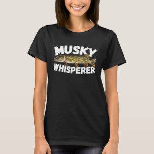 Musky Whisperer Fly Fishing Jokes Polygon Fish Mus T-Shirt