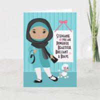 Muslim Beautiful and Brave Girl Card