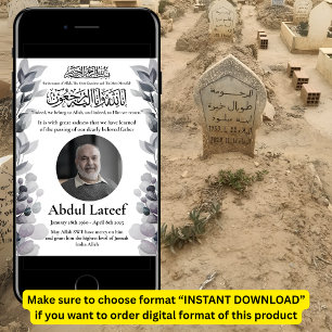 Muslim Death Announcement Male Janaza Prayer