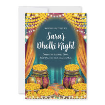Muslim Dholki invites & Mehndi invitation