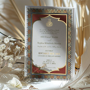 Muslim Ornamental Gold Islamic Foil Wedding