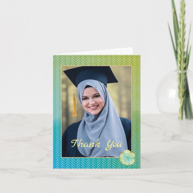Muslim Photo Graduation Thank You Card (Front)