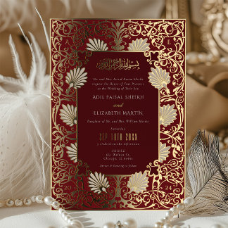 Muslim Red & Gold Foil Accents Wedding