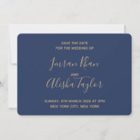 Muslim Wedding Save the date Gold Arabic Tiger