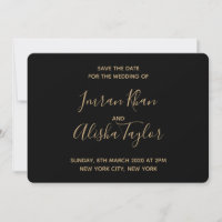 Muslim Wedding Save the date Gold Arabic Tiger