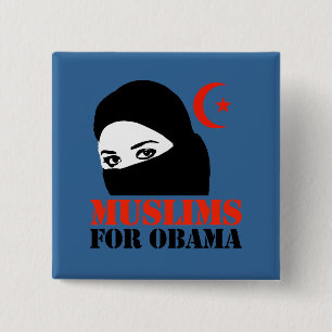 Muslims for Obama 15 Cm Square Badge