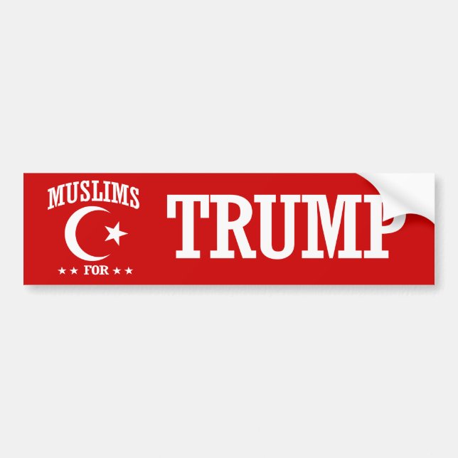 MUSLIMS FOR TRUMP BUMPER STICKER (Front)