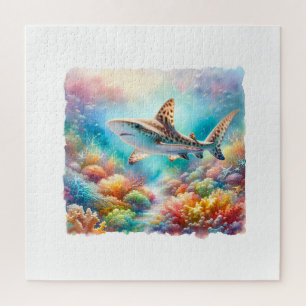 Musola shark painting 280824AREF133 - Watercolor Jigsaw Puzzle