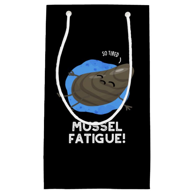Mussel Fatigue Funny Animal Muscle Pun Dark BG Small Gift Bag (Front)