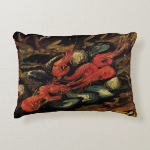 Mussels and Shrimp by Vincent van Gogh Decorative Cushion