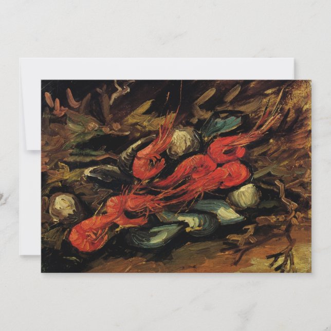 Mussels and Shrimp by Vincent van Gogh Invitation (Front)