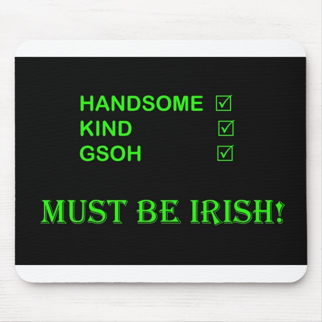 MUST BE IRISH mousemat (Front)