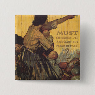 Must Children Die 15 Cm Square Badge