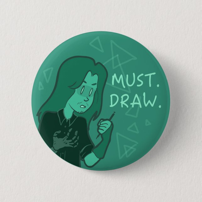 MUST. DRAW. 6 CM ROUND BADGE (Front)