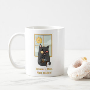 Must Have Coffee Unhinged Cat Pouring Java Mug