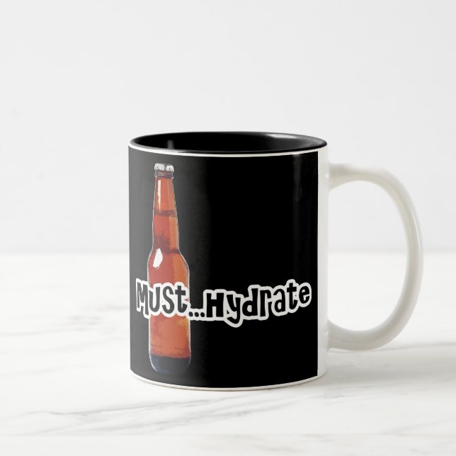 Must Hydrate Beer Bottle Two-Tone Coffee Mug (Right)