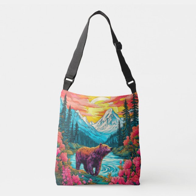 Must Love Nature Illustration Crossbody Bag (Front)