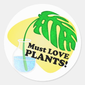 Must Love Plants Monstera Classic Round Sticker