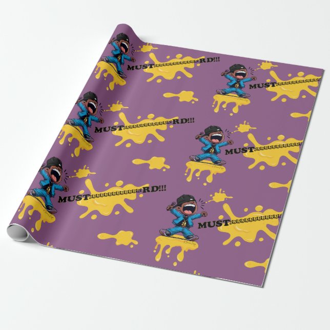 Mustaaaaaard Purple Wrapping Paper (Unrolled)