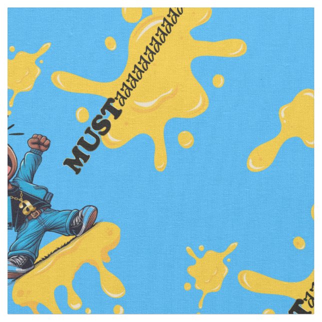 Mustaaard Blue Cotton Fabric by the yard (Close Up)
