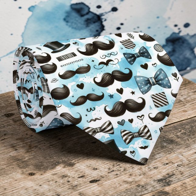 Mustache Dapper Pattern Necktie Tie (Creator Uploaded)