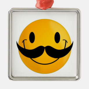 MUSTACHE FACE METAL TREE DECORATION