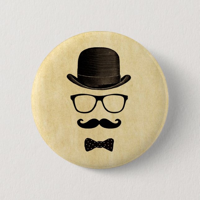 Mustache Man 6 Cm Round Badge (Front)