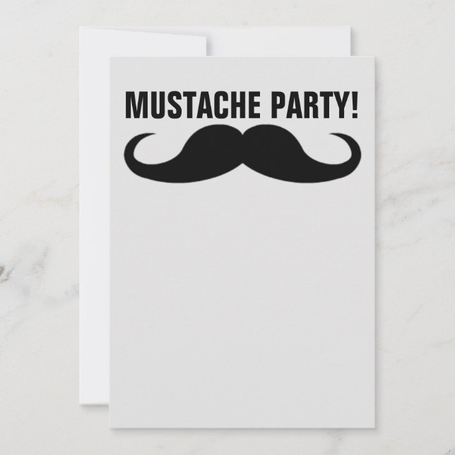 MUSTACHE PARTY! INVITATIONS. YOU PERSONALIZE INVITATION (Front)