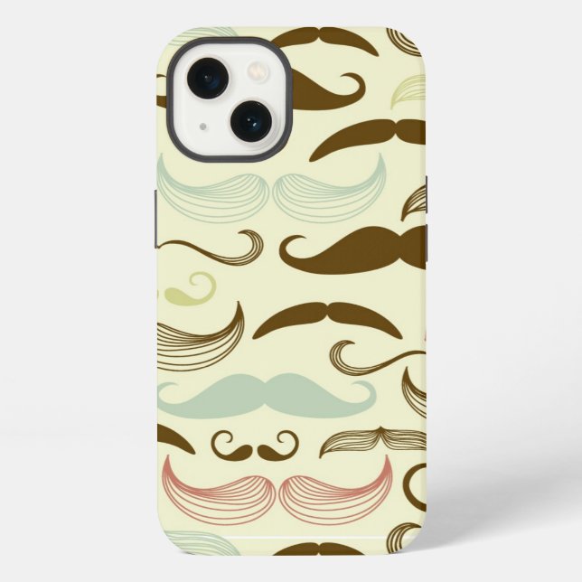 Mustache pattern, retro style 4 iPhone case (Back)