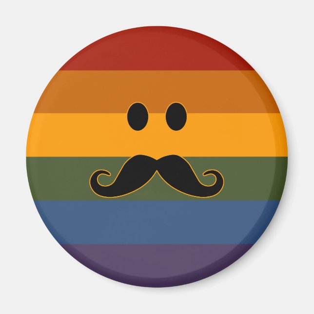 Mustache Pride custom magnet (Front)
