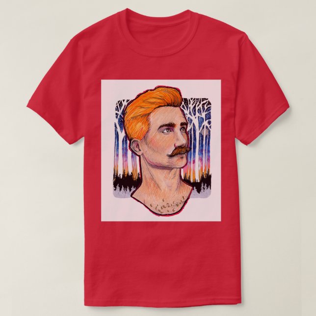 Mustache Sunrise T-Shirt (Design Front)