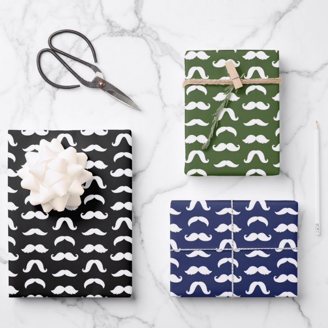 Mustache Wrapping Paper Sheet (Front)