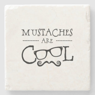 Mustaches Cool Glasses Stone Coaster