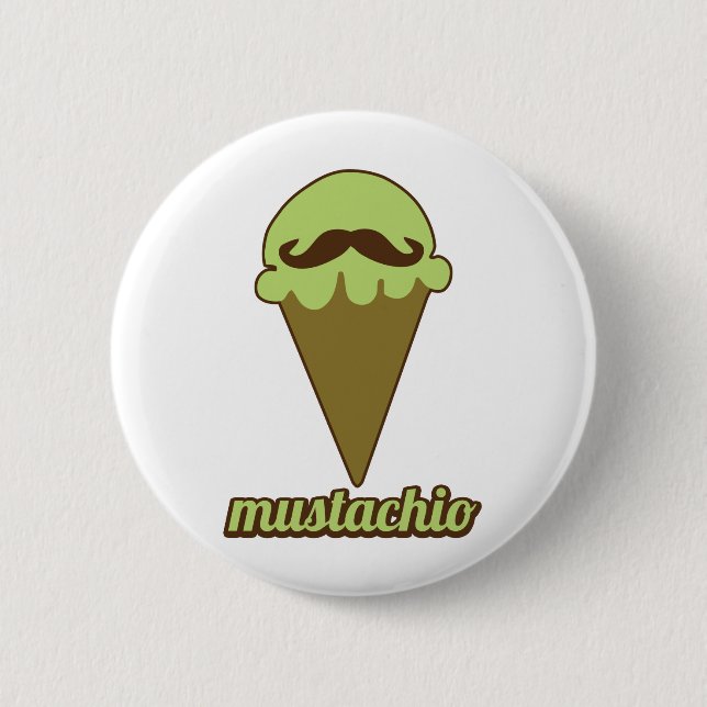 Mustachio 6 Cm Round Badge (Front)
