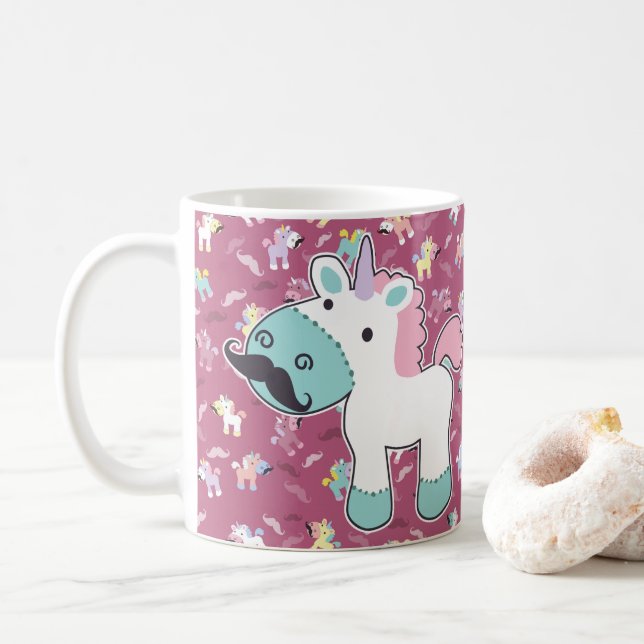 Mustachio Unicornio Coffee Mug (With Donut)