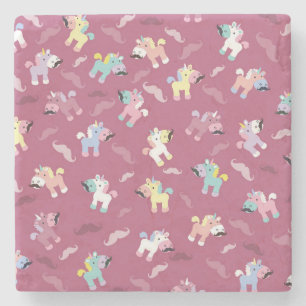 Mustachio Unicornio Stone Coaster