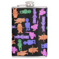 Mustachioed Men All-Over Print Flask