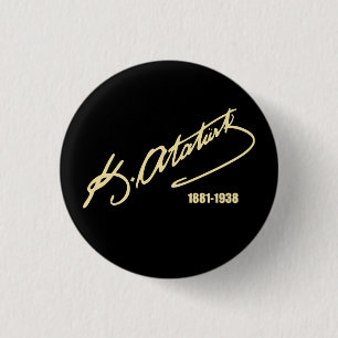 Mustafa Kemal Ataturk 3 Cm Round Badge