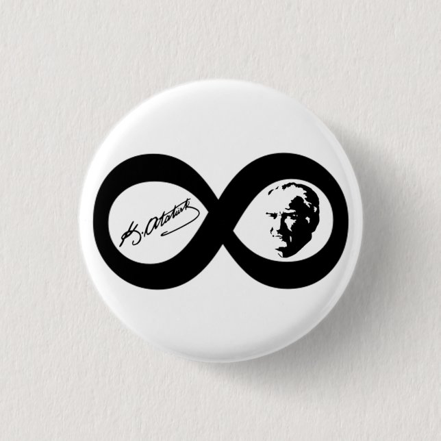 Mustafa Kemal Ataturk 3 Cm Round Badge (Front)