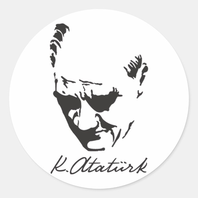 Mustafa Kemal Ataturk Classic Round Sticker (Front)
