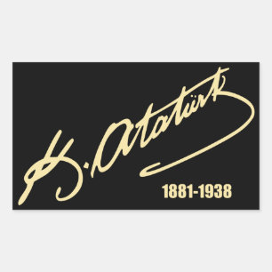 Mustafa Kemal Ataturk Rectangular Sticker