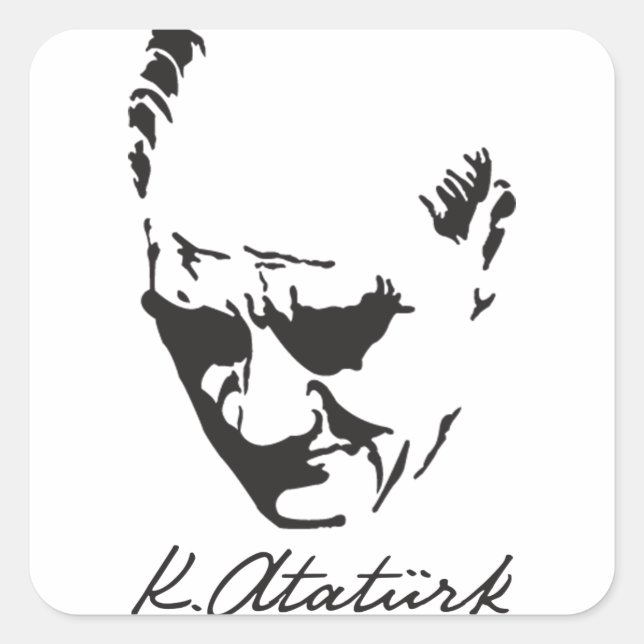 Mustafa Kemal Ataturk Square Sticker (Front)
