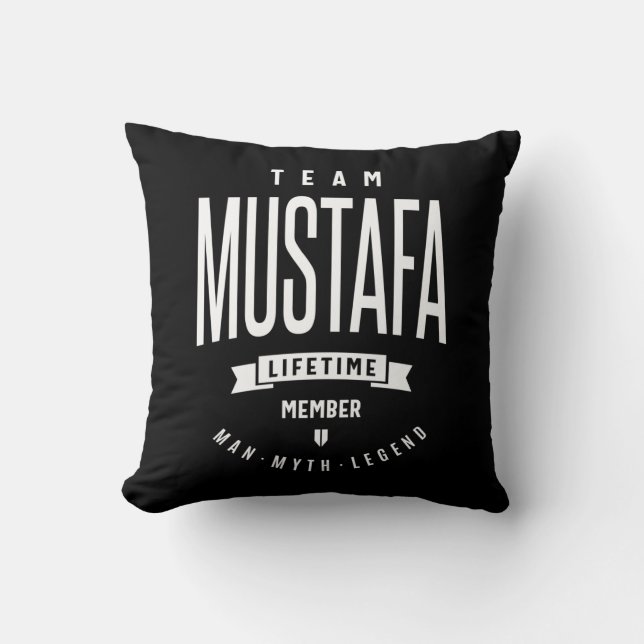 Mustafa Personalised Name Birthday Gift Cushion (Front)