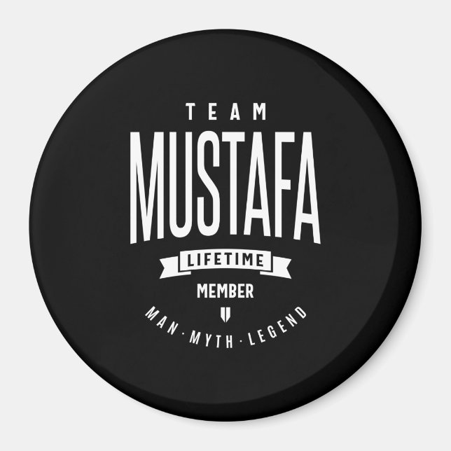 Mustafa Personalised Name Birthday Gift Magnet (Front)