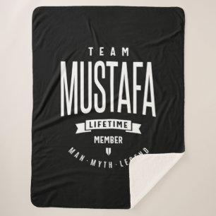 Mustafa Personalised Name Birthday Gift Sherpa Blanket