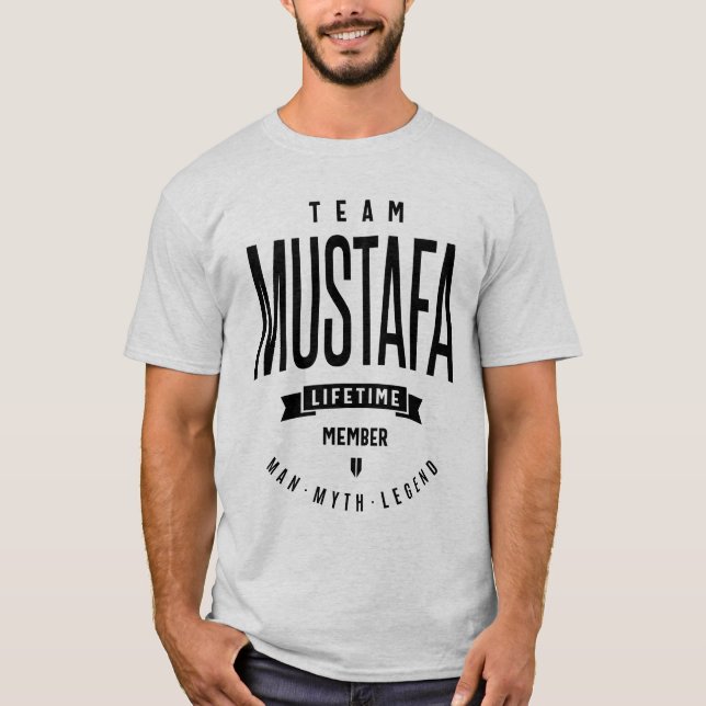 Mustafa Personalised Name Birthday Gift T-Shirt (Front)