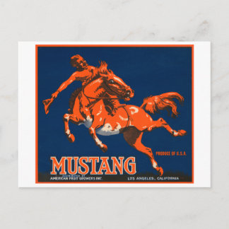 Mustang Brand Vintage Crate Label Postcard