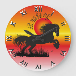 Mustang für Pferdeliebhaber Uhr Large Clock